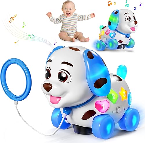 Juguete musical para niños de 1 año, juguetes para bebés de 6 a 12 a 18 meses, cachorro de aprendizaje para niños de 1 año, educación bilingüe con