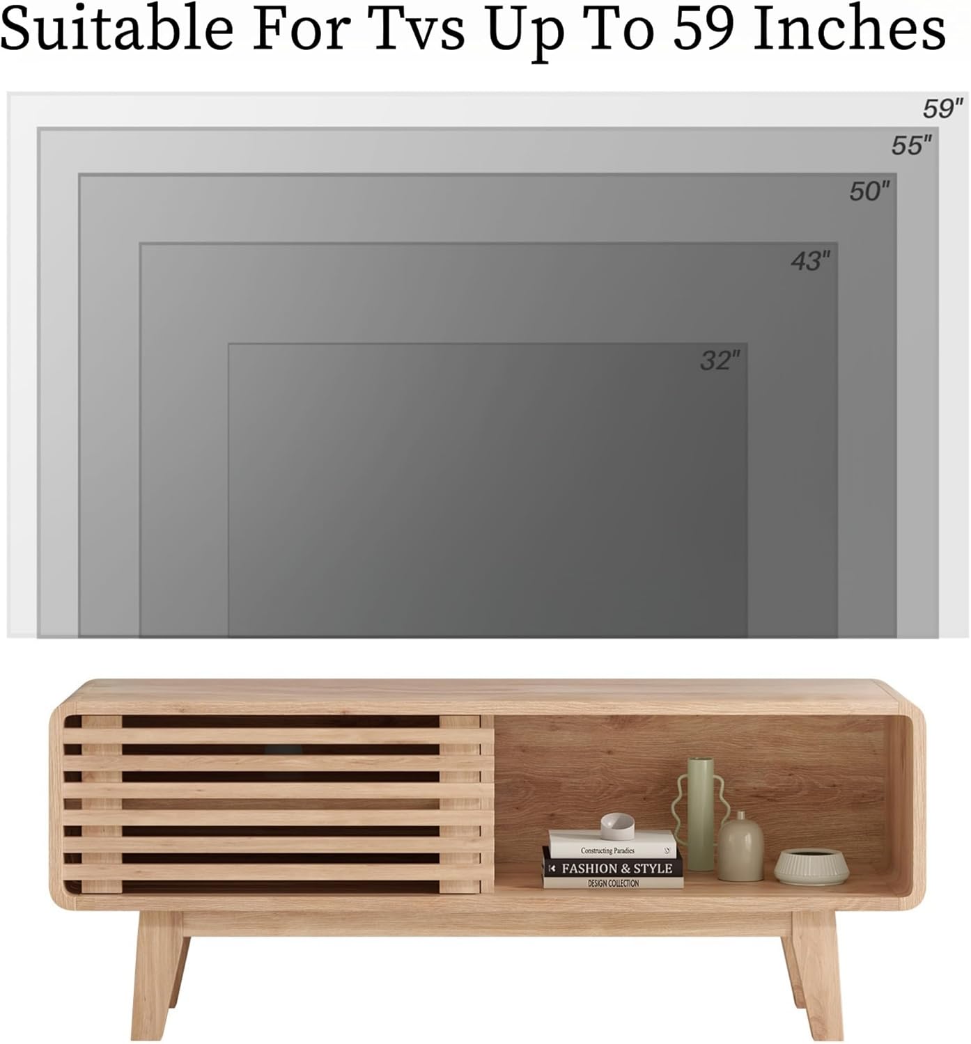 FONTOI TV Stand suitable for TVs up to 59 inches