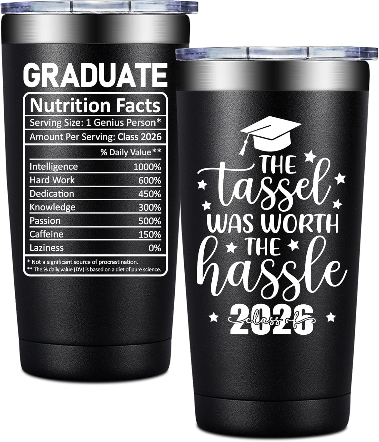 BIRGILT Class of 2026 Gifts for Graduation - Graduation Gifts for Her, Him - The Tassel Was Worth the Hassle Cup Tumbler 20oz