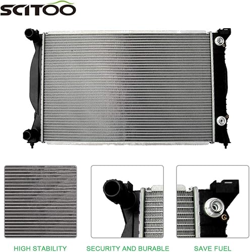 Miniatura 6 de Radiador de aluminio de repuesto para Au-di A-4 2 puertas convertible 1.8L 2003-2006 para Au-di A-4 Quattro 4 puertas Wagon 1.8L 2002-2005 KFKGF