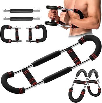 Twister Arm Trainer, 66-110 LB Adjustable Chest Workout Equipment, Portable Arm Trainer with Anti-Slip Grip, Heavy-Duty Twister Arm Exerciser, Detachable Design, for Shoulder/Chest/Triceps
