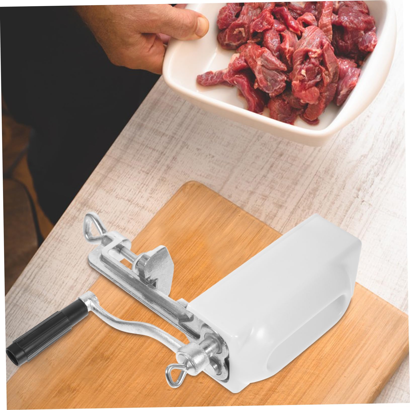 Fleischzartmacher mit Metalleinsatz, Beige, zum Zerteilen von Fasern | Leicht Zerlegbar, für Steaks und Schweinekoteletts, Küchenhelfer für Schnelles Vorbereiten