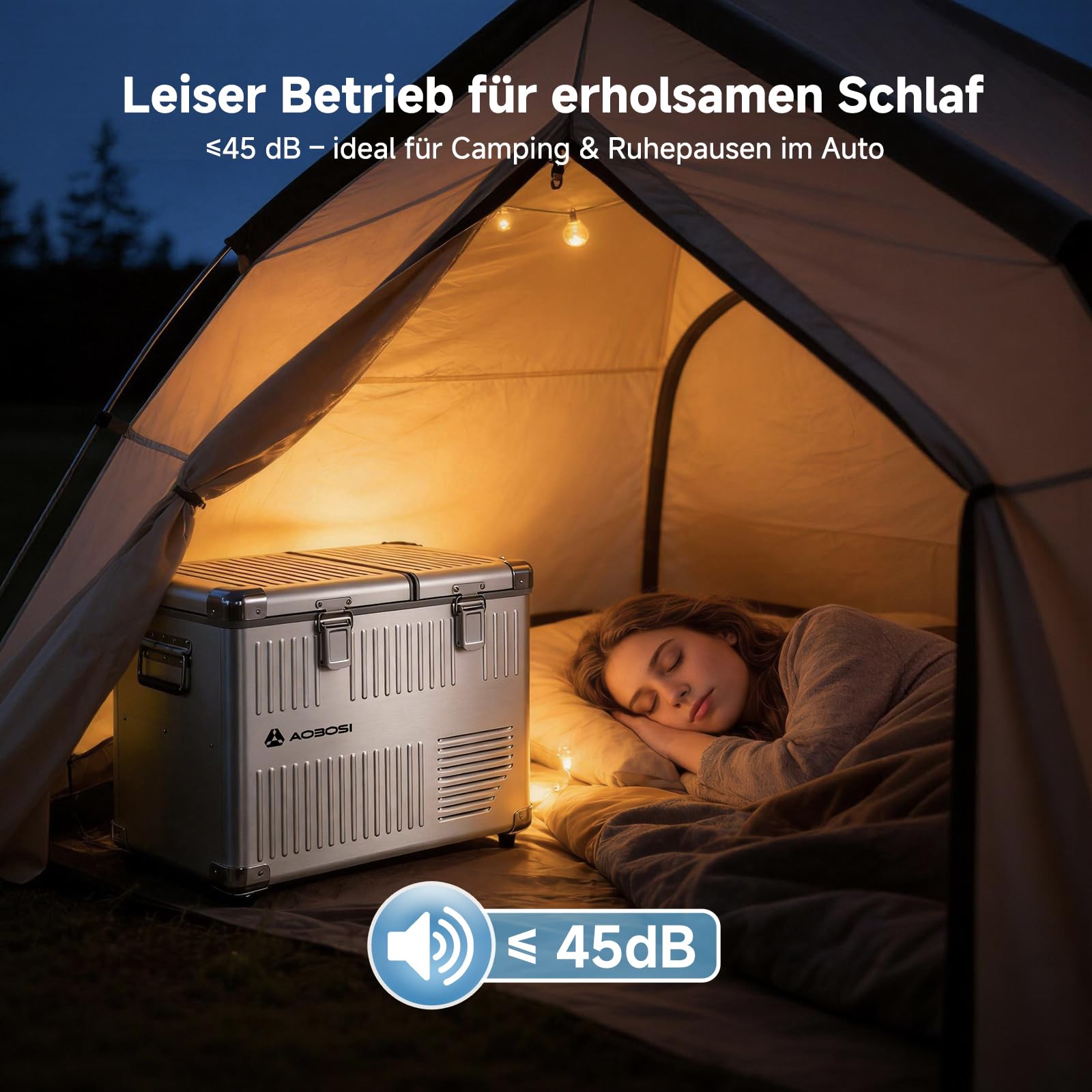 AAOBOSI Kompressor Kühlbox 40L Dual Zone -20°C bis 20°C Aluminium 12V 230V Auto Kühlschrank