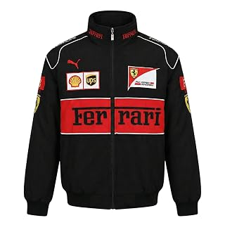 F1 Trandy Racing Sport Jacket for Men | Biker Bomber Jacket | Polyester Lightweight Stylish Streetwear | Sportswear Print with Zipper Closer Comfortable Wear for Women (IN, Alpha, 2XL, Regular)