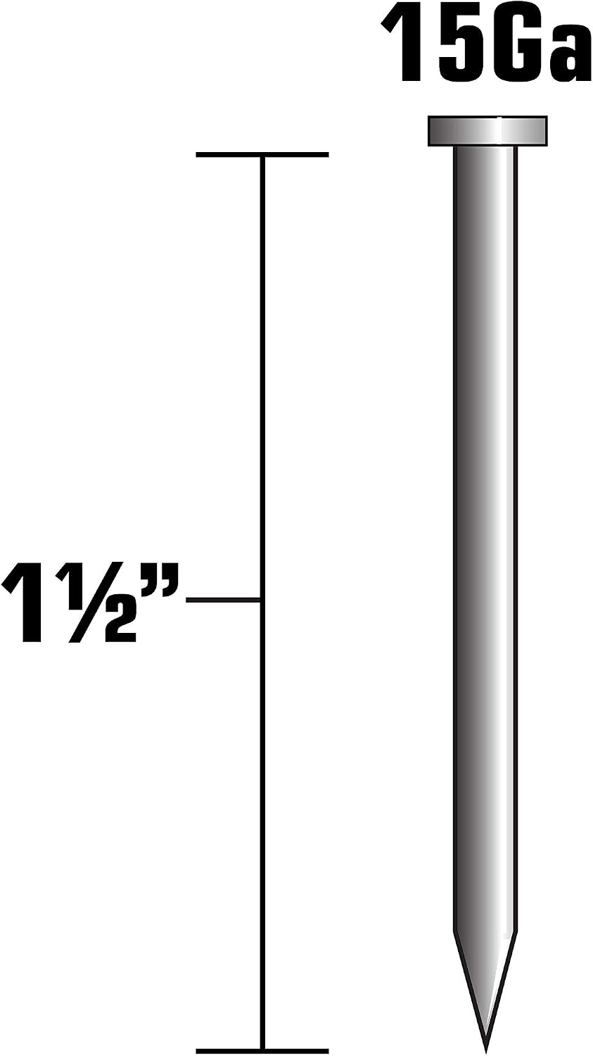 Metabo HPT Angled Finish Nails | 1-1/2 Inch x 15 Gauge | Galvanized | 1000 Count | 24202SHPT