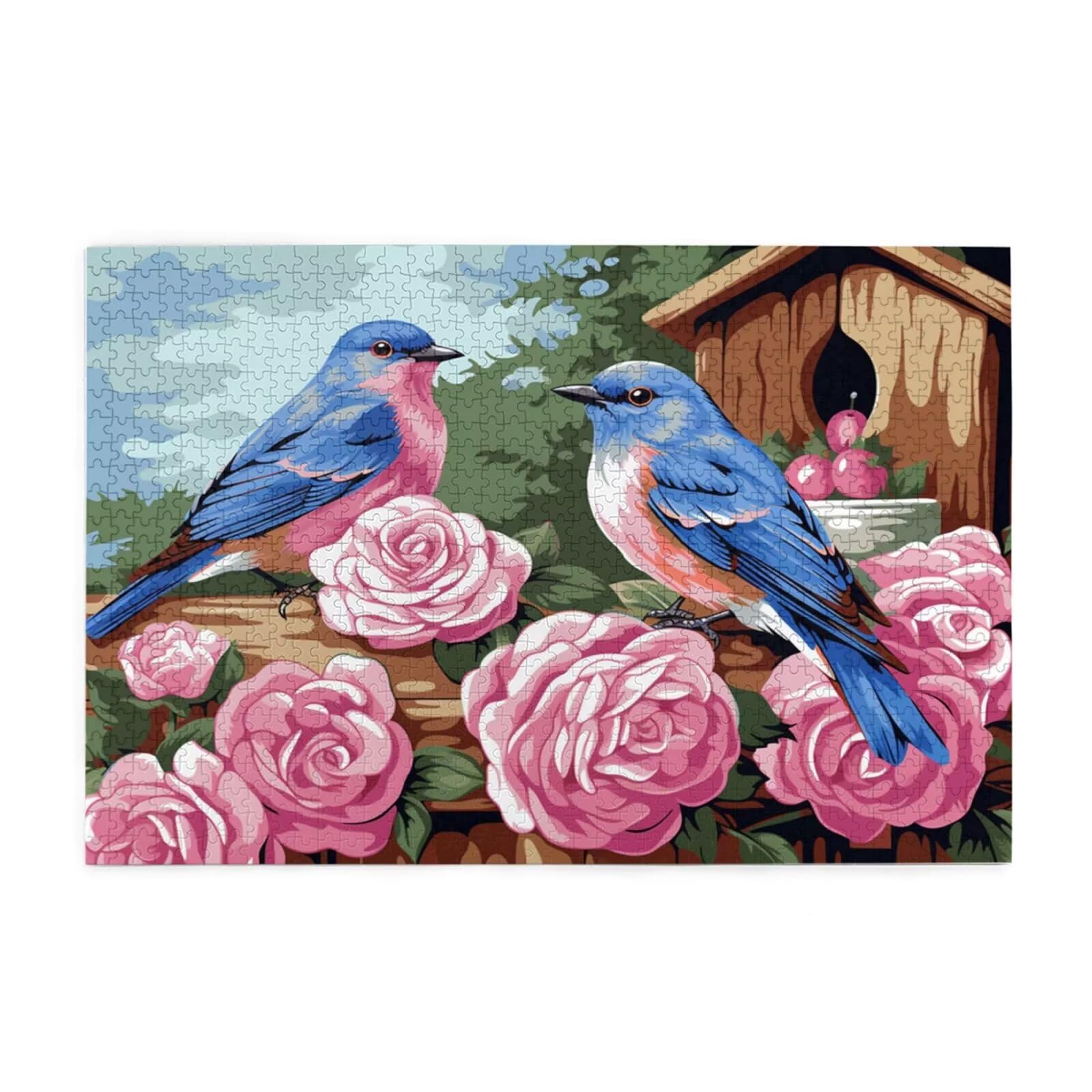 Puzzle 2000 Teile, Puzzle Erwachsene, Holzpuzzle Rose Impossible Jigsaw, Clevere Rätsel, HD Farbe Jigsaw mit Geschenkbox Verpackung for Aesthetic Room Decor, Geschenke für Frauen Vogel 100x70cm p-1620