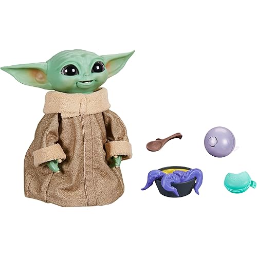 STAR WARS The Mandalorian Galactic Snackin' Grogu Animatronic Toy with Over 40 Sound and Motion Combinations, Interactive Toys