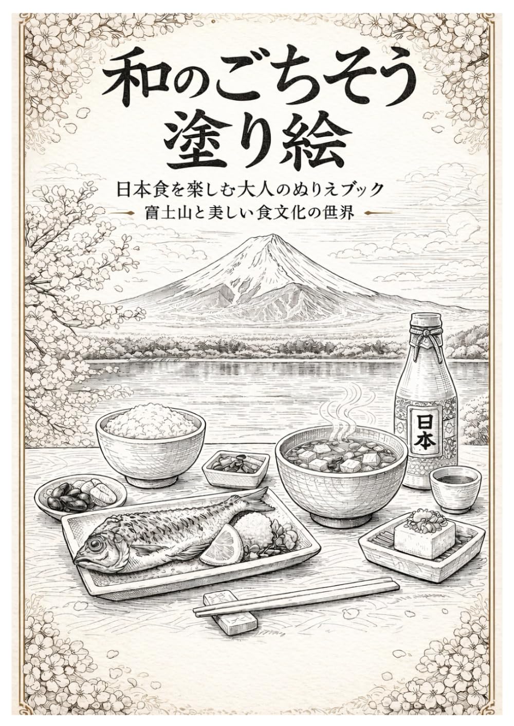 和食と四季の塗り絵: 日本食塗り絵