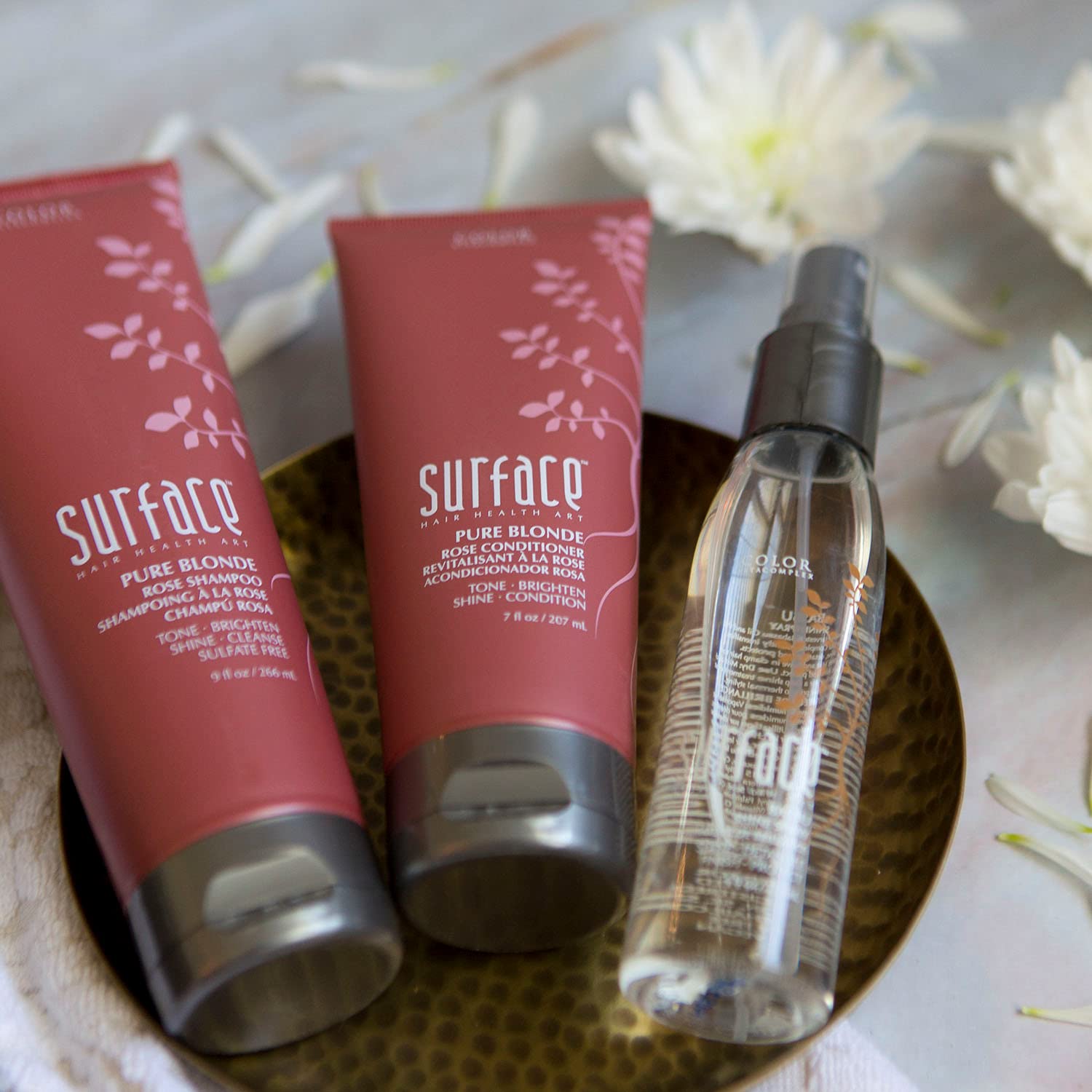 SURFACE Hair Pure Blonde Rose Shampoo – Sulfate-Free, Paraben-Free Cleansing, Shine, Tone & Enhance - 9oz