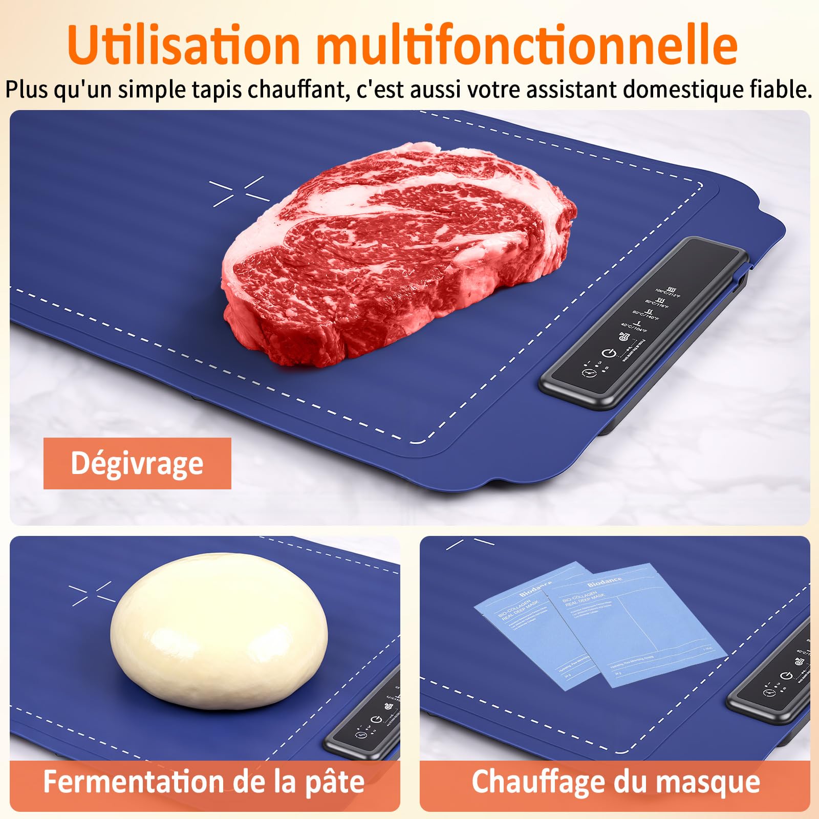 Chauffe Plat Électrique Plaque Chauffante Pliable Portable avec Température Réglable Chauffe Plat pour Aliments pour Fêtes, Buffets, Réunions de Famille, Chauffe-Assiette Alimentaire