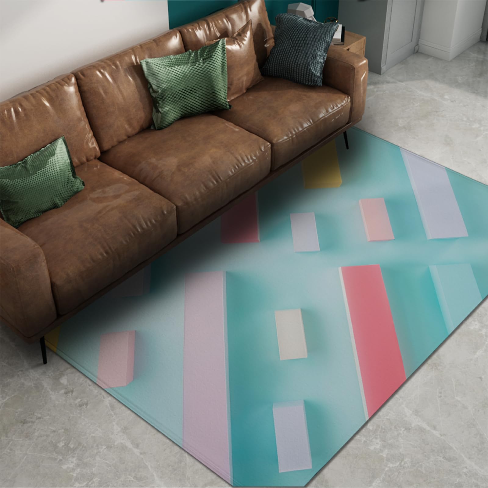 Tapis design rose macaron pour relooker une chambre d'ado