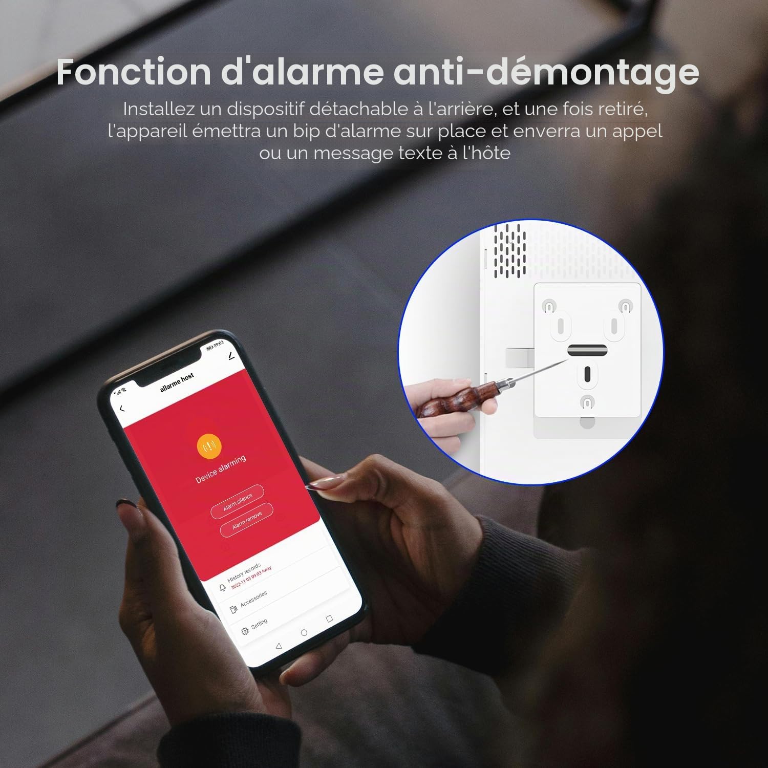 PGST Système d'Alarme sans Fil avec Écran Tactile, Contrôle par Application Téléphone, Capteurs d'Ouverture de Porte DIY, Détecteurs de Mouvement, Compatible avec Alexa, sans Abonnement Mensuel