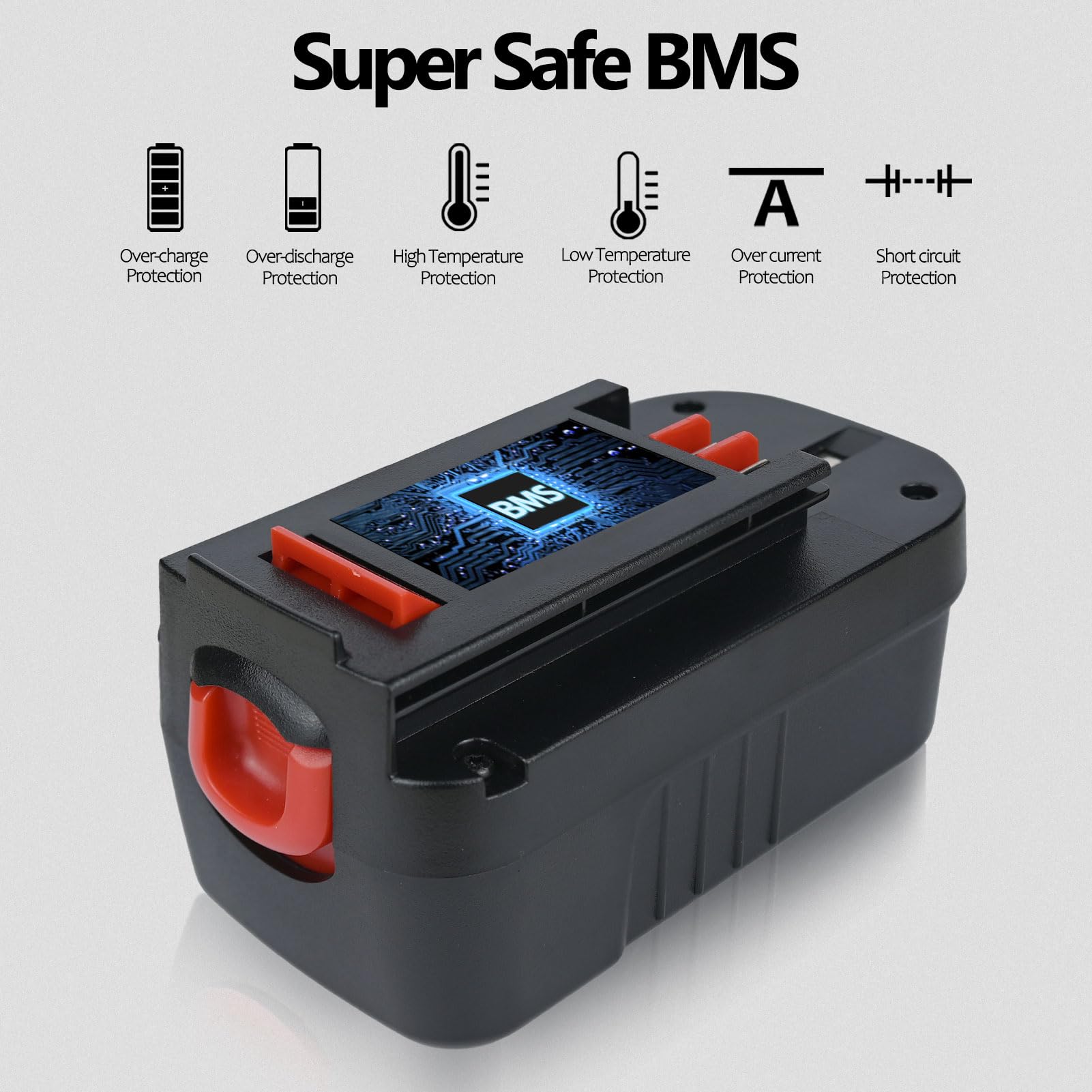 Batterie au lithium 18 V 6,0h HPB18 de rechange pour batterie Black and Decker 18 V 244760-00 HPB18 A1718 A18 A18E A18NH HPB18-OPE FS180BX FS18BX FS18FL FSB18 Firestorm 18 V
