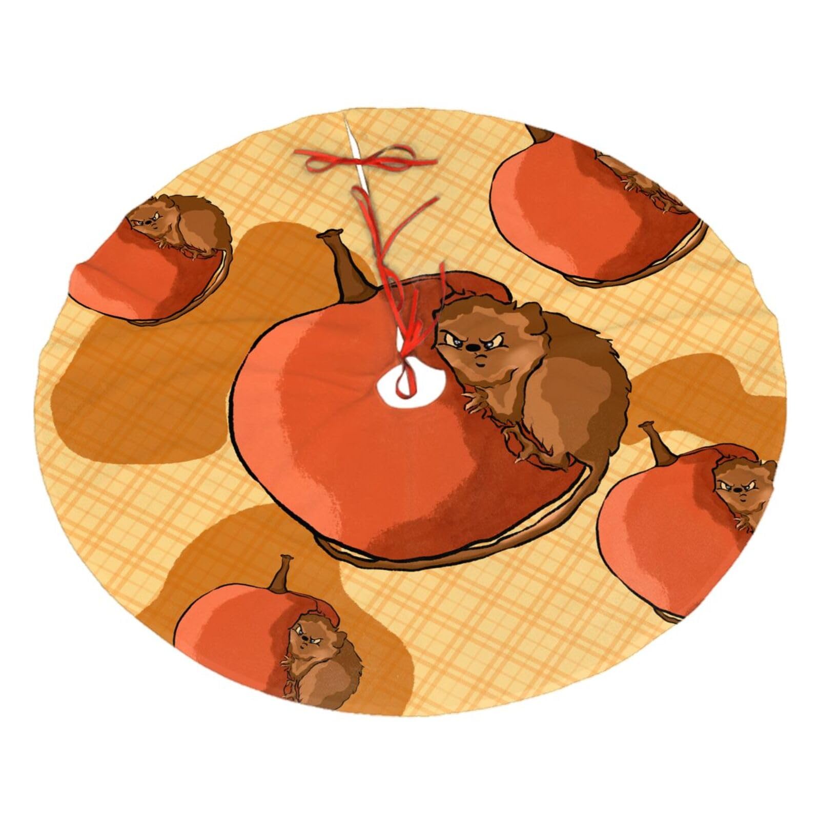 Cute Little Hamster Printed Christmas Tree Skirt Christmas Plush Tree Skirt 36 inches (about91 cm) ChristmasIndoor and Outdoor