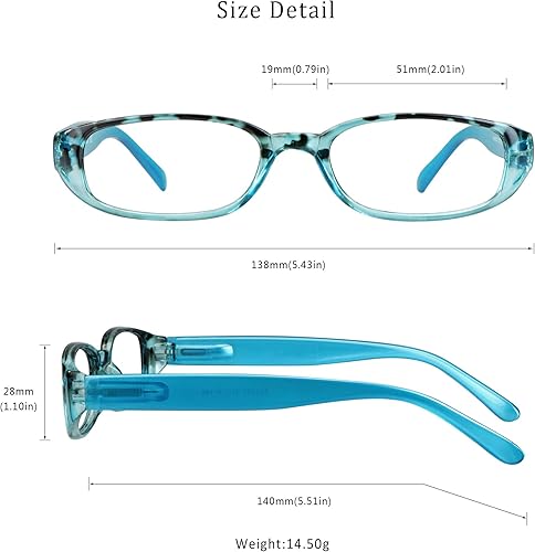 Miniatura 6 de 4 pares de lentes para lectura con bloqueo de luz azul para mujeres y hombres