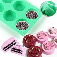Vista 4 de Siodisr 2Pcs Oreo Cookie Chocolate Silicone Mold, 6-Cavity Round Cylinder Oreo Chocolate Cover Molds for Candy, Silicone Baking Molds for Mini