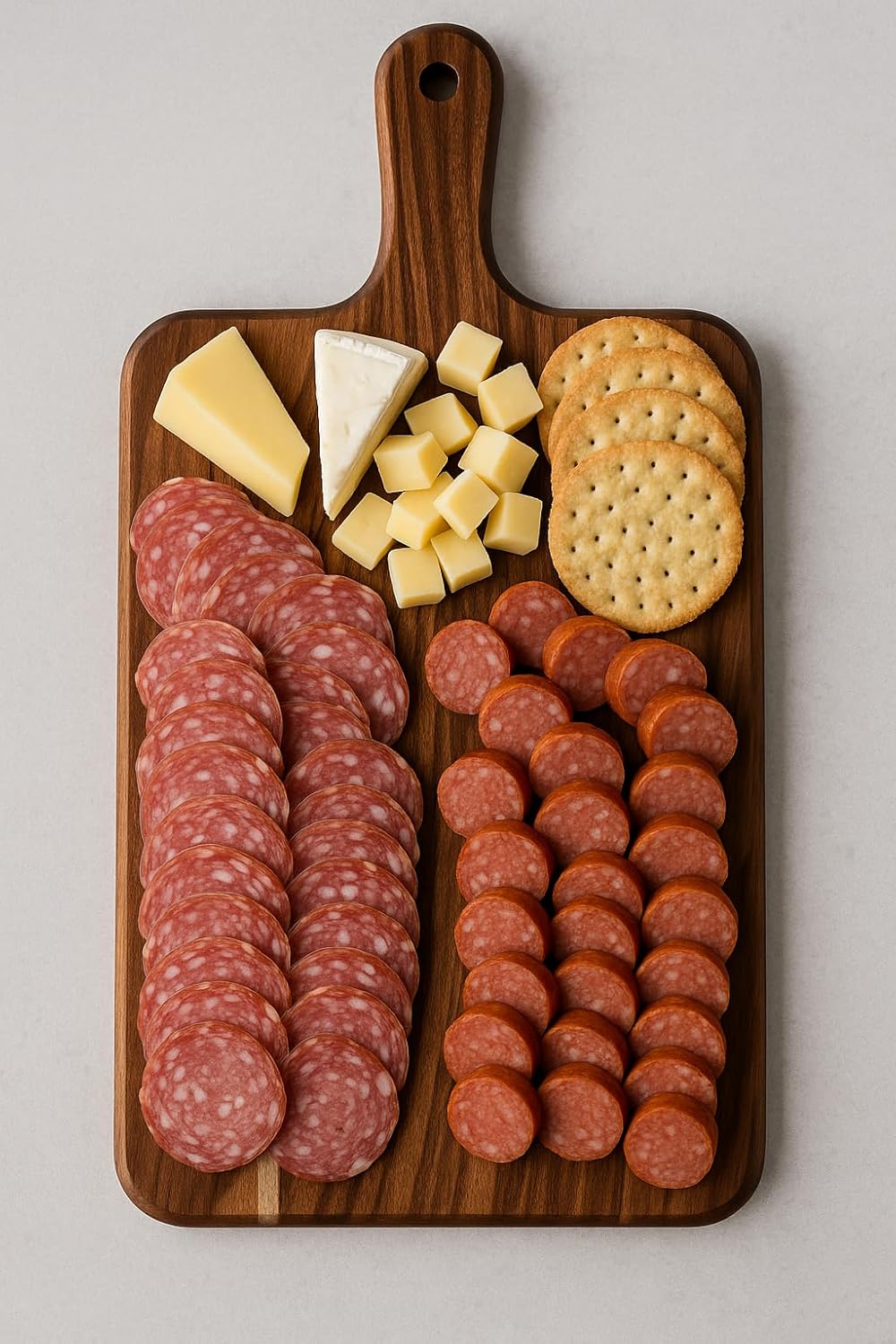 Charcuterie Board, Wood Serving Board/Small Wooden Cutting Board, Beginner & Kid Friendly- Durable with Grip Handle For Meat, Veggies, Cheeses and Fruit- House Warming Kitchen Gift/Gift for Foodies.