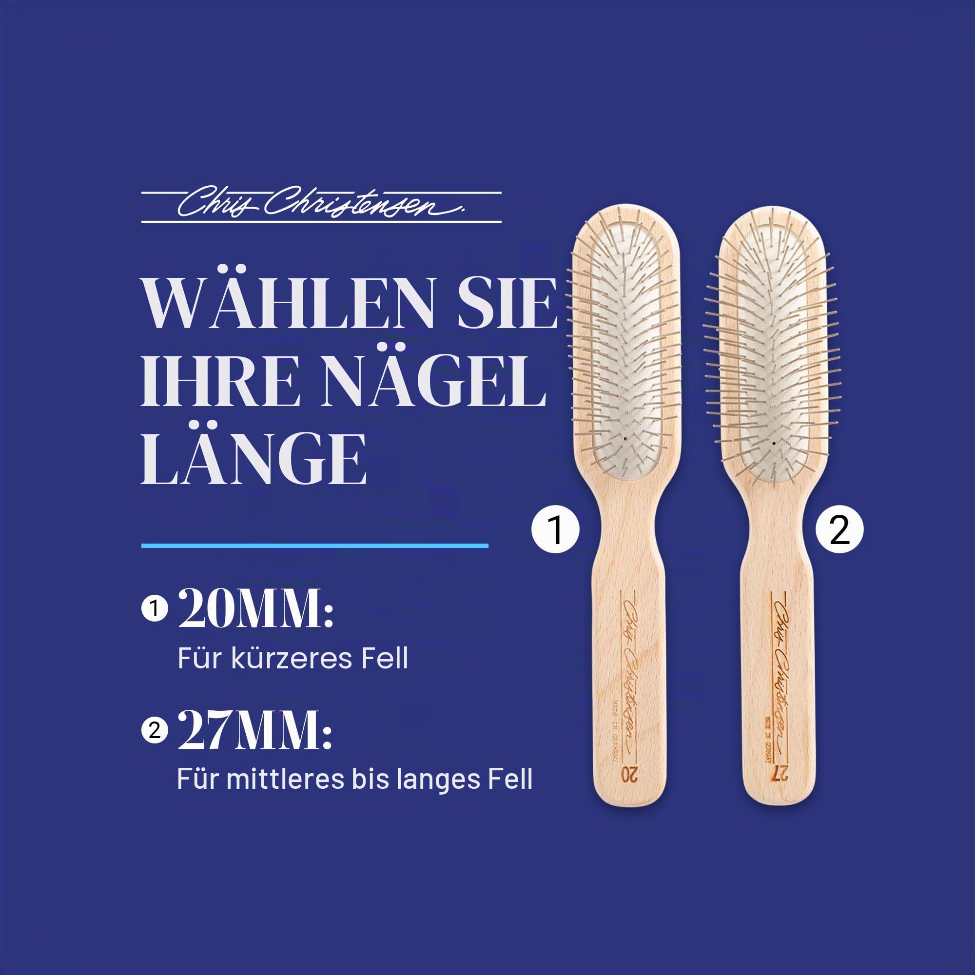 Chris Christensen Oblong Pin Brush Original for Pets 20mm