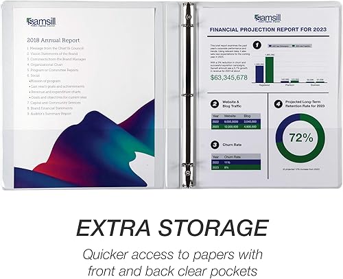 Vista 5 de Samsill Durable - carpeta negra redonda de cartón, Blanco