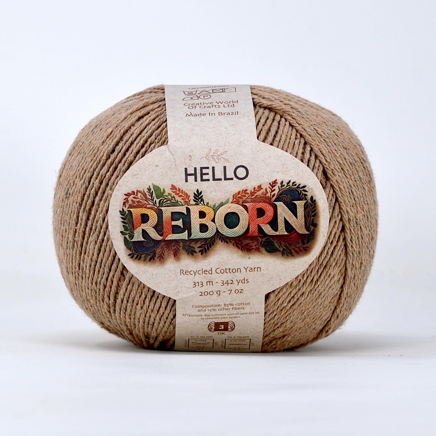 Reborn Recycled Cotton - Jute - 200g DK Crochet/Knitting Yarn