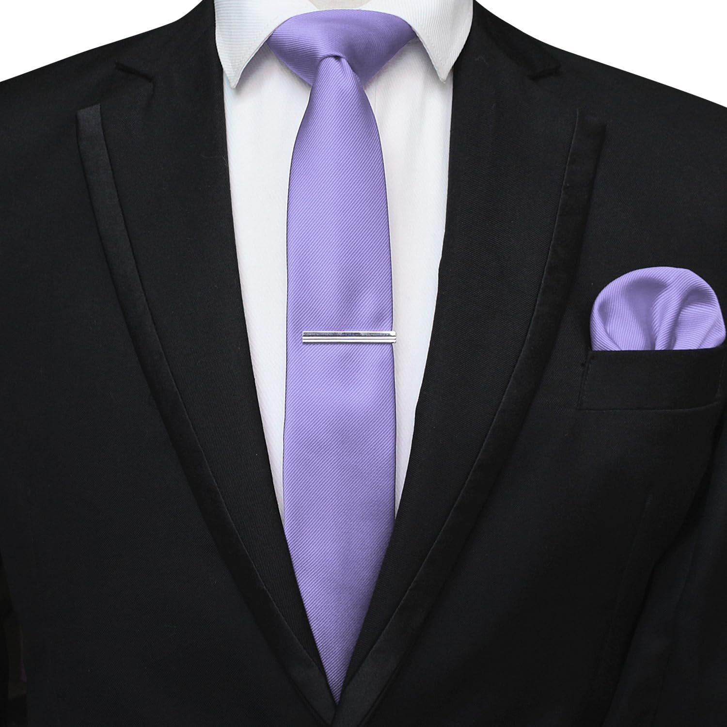 Set Cravate & Mouchoir Homme JEMYGINS - Noir - Avec Clip - Boîte Cadeau