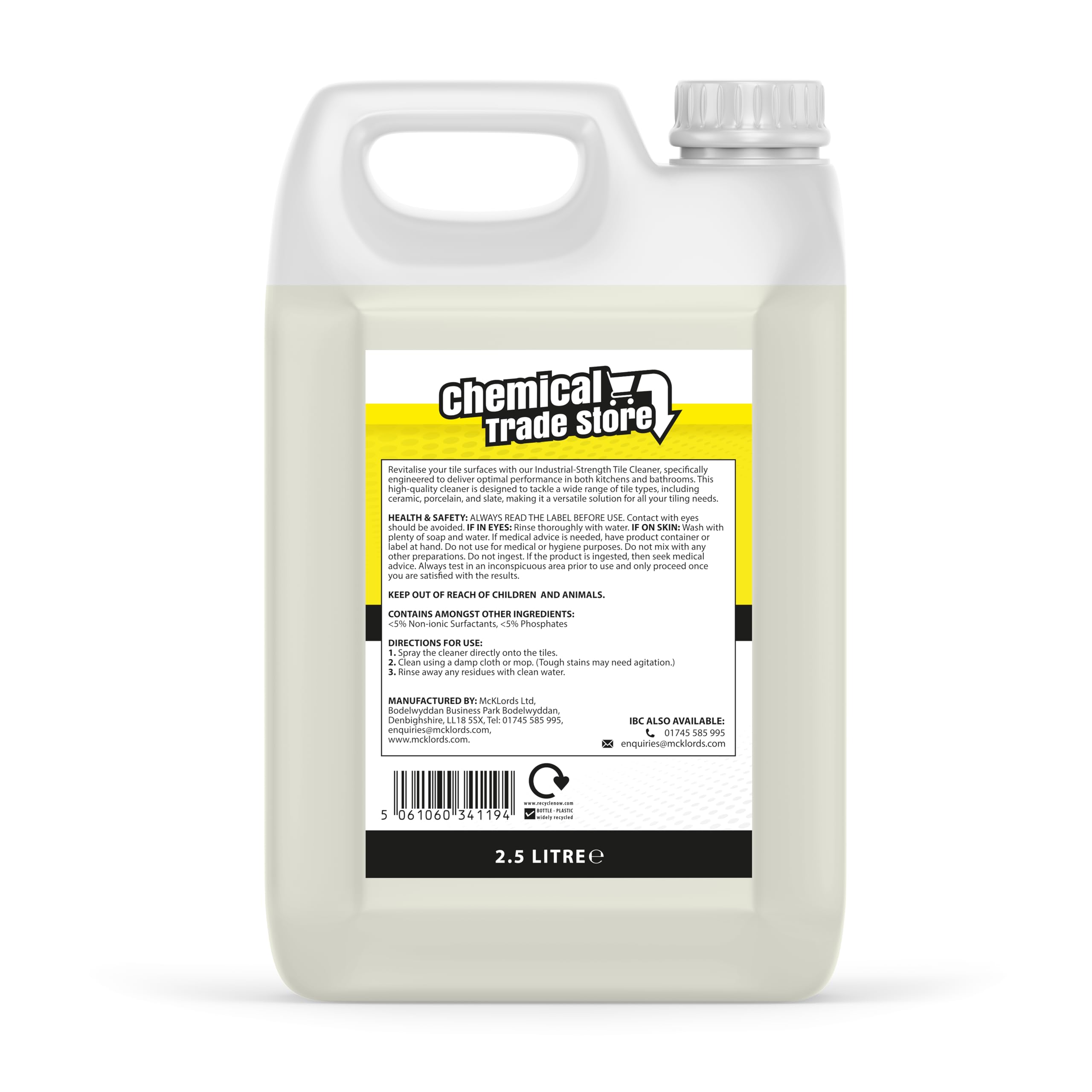 Środek do czyszczenia płytek | Roztwór czyszczący do podłóg ceramicznych, z kamienia naturalnego, wydajne usuwanie brudu – 2,5 l