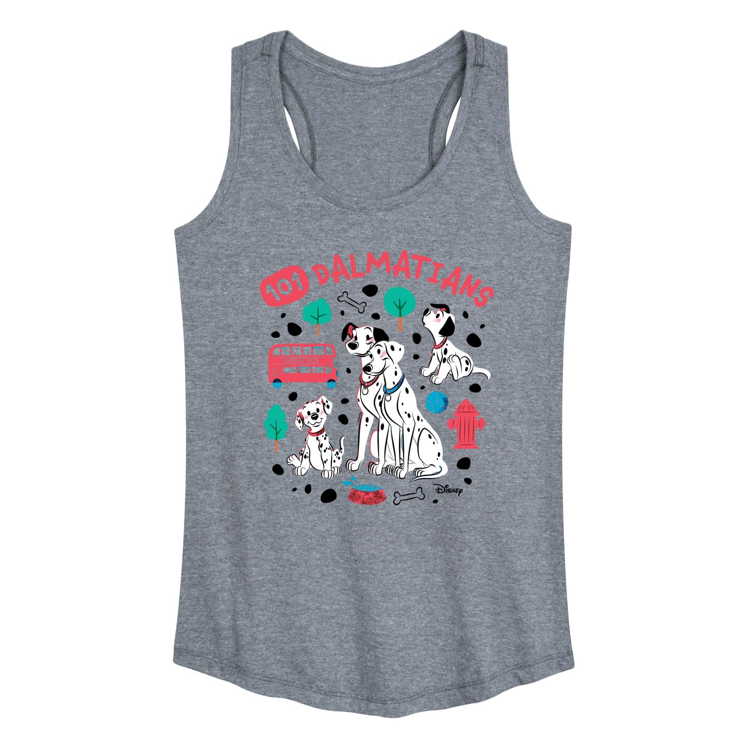 Disney 101 Dalmatians Animated - Collage of Dalmatian Family - Women's Racerback Tank Top
