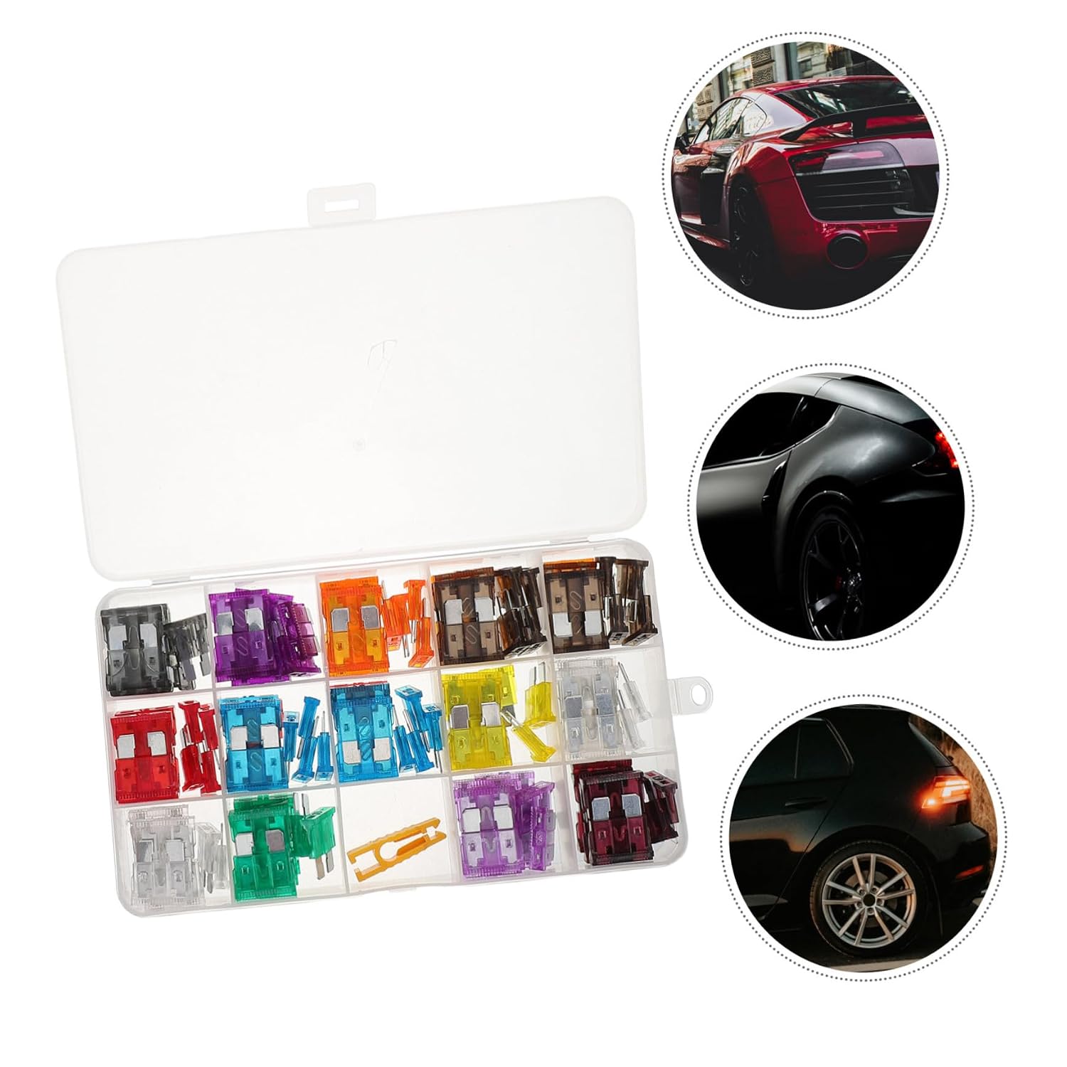 Luxshiny 150pcs Car Fuse Kit Assorted Automotive Blade Fuses for Cars Trucks Rvs and Motorcycles and Fit Assortment Storage Box