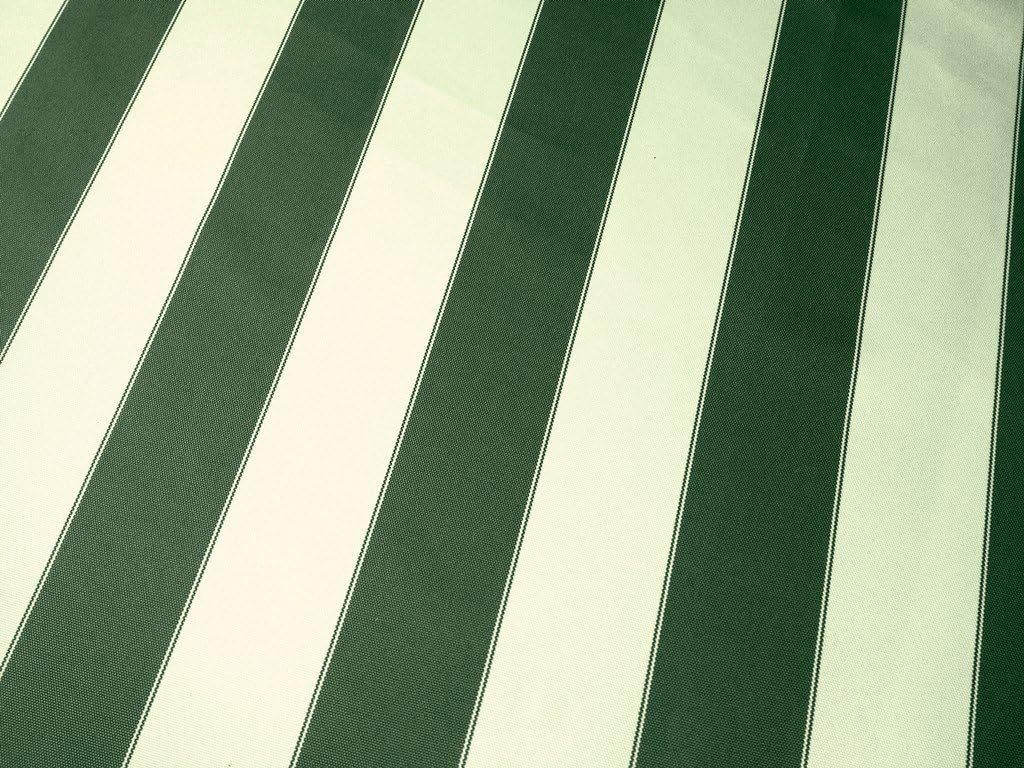 Stripe Canvas Awning Fabric, Premium Quality, Waterproof Outdoor Fabric 60" (1yd, Hunter Green/White)