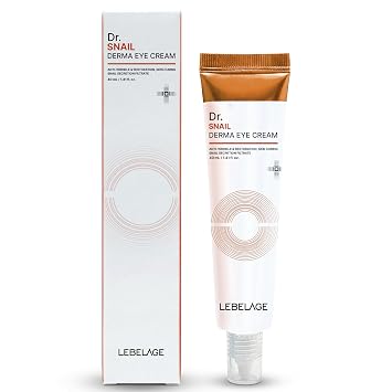 LEBELAGE Dr. Snail Derma Eye Cream 1.35 fl oz | Lightweight Eye Moisturizer with Snail Filtrate | Fast-Absorbing Daily Under Eye Cream for Smooth, Hydrated Skin Feel | Korean Skincare Routine
