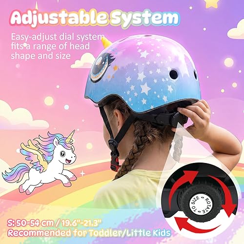 Miniatura 56 de Casco de bicicleta para niños pequeños, ajustable y multideportivo para niños y niñas, 2 tamaños