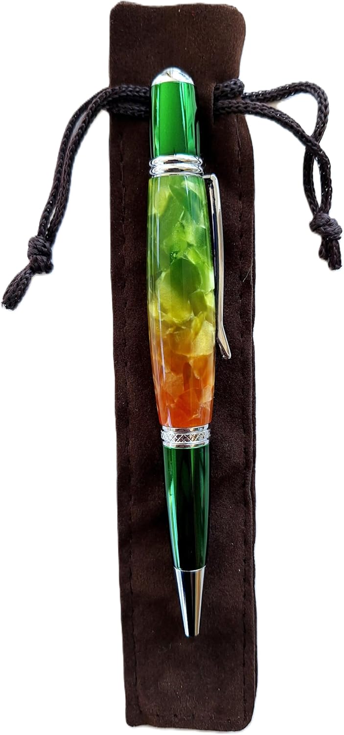 BPT Pen No 505 Sierra resting inside a brown velvet pouch.