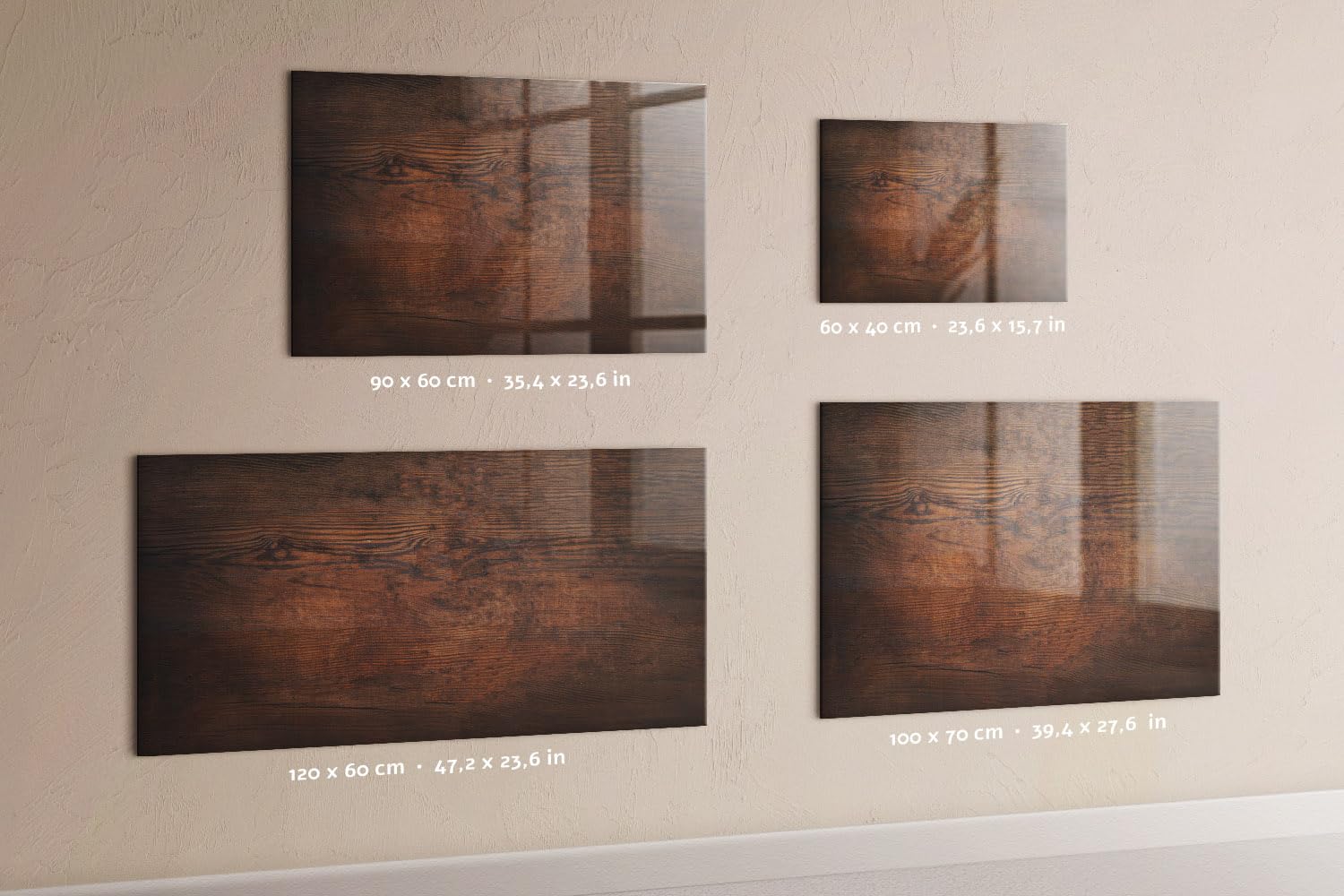 Pizarra de vidrio decorativa 60x40 cm | Madera vieja