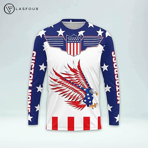 Miniatura 2 de LASFOUR Camiseta de motocross personalizada 3D para niños y jóvenes, camiseta de carreras de motocross para niños y jóvenes, camiseta de conducción