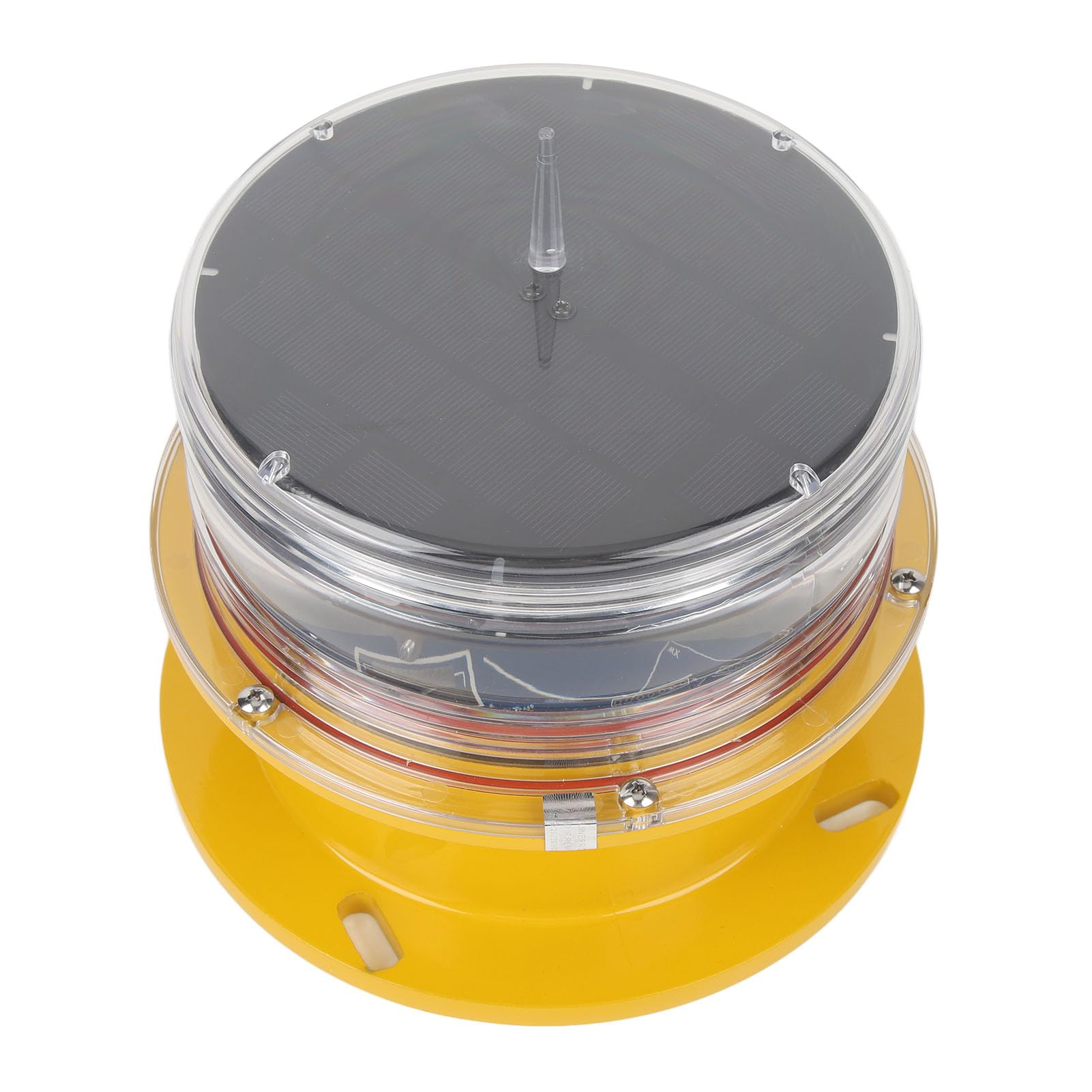 lyrlody Luce Solare a LED per Banchina, Faro per Barca Impermeabile IP68 con Illuminazione a 360 Gradi per Uso Marino (YELLOW)