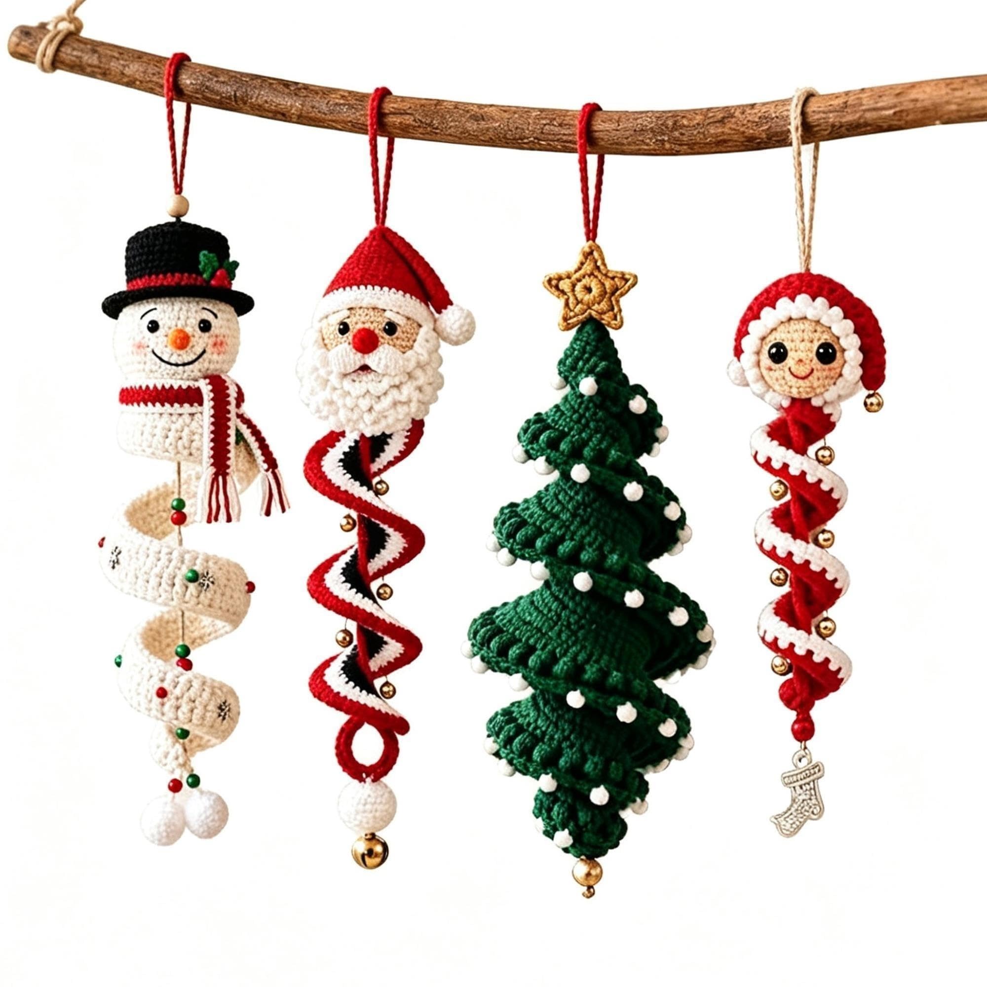 sloiaz Kit fai da te con ornamento a spirale for pupazzo di neve all'uncinetto, set artigianale for decorazioni for albero di Natale