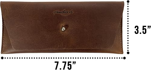 Miniatura 6 de Heather's, Bolsa de utilidad larga hecha a mano de cuero de grano completo - Cartera elegante para transportar y almacenar efectivo, monedas,