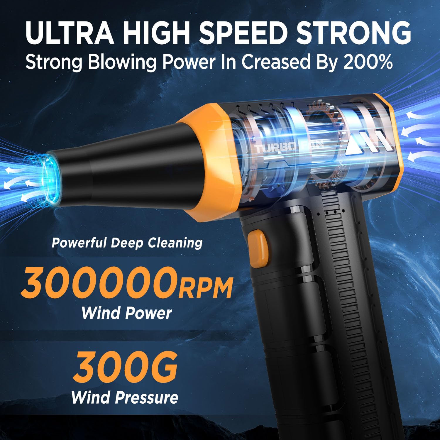 Soffiatore Elettrico Ad Aria Compressa - 300000 RPM Ricaricabile Con Luce E Accessori - Foto 4