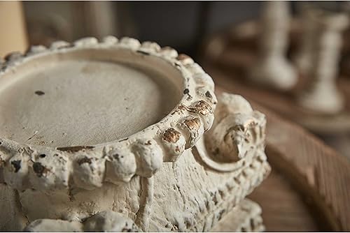 Miniatura 5 de SOFE Soporte de pedestal de columna para exhibición de decoración, soporte de plantas pequeñas blanco envejecido, soporte de vela grande, mesa