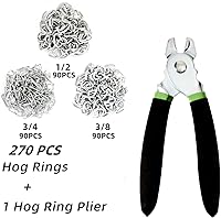 Vista 2 de Kit de Alicates para Anillas de Cerdo con 270 Piezas de Anillas de Cerdo de Acero Galvanizado de 3/4", 1/2", 3/8", Kit de Alicates Rectos