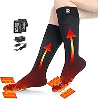 Vista 10 de SAVIOR HEAT Heated Socks for Men Women, 150℉ Fast Heating Electric Ski Socks, 7.4V 2200mAh Rechargeable Battery Powered, Carbon Fiber Toe Warmers