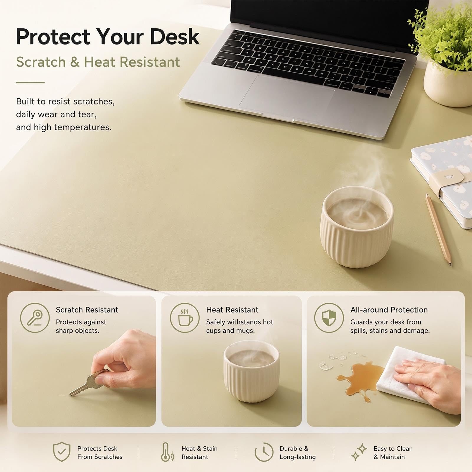 Sottomano Scrivania Silicone, Tappetino Scrivania Grande Desk Mat