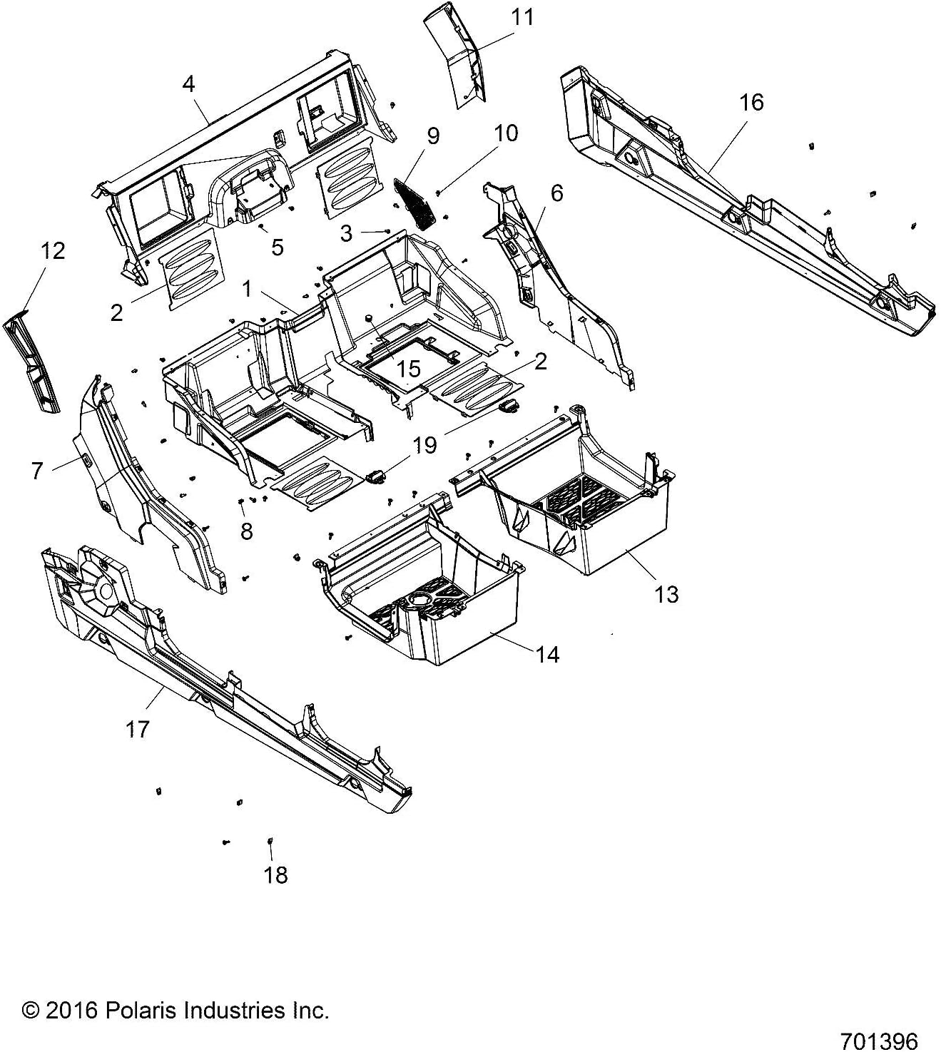 Polaris 2636184-402 ASM-FNDR RR CLIP PNT T.SILVER General 1000