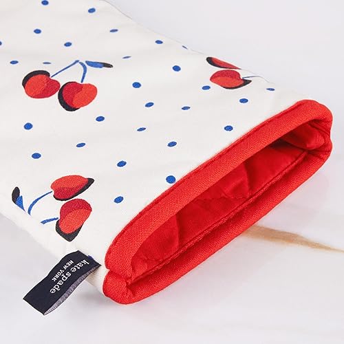 Miniatura 5 de Kate Spade New York Cherry Dot - Juego de 4 toallas de cocina, guantes de horno y soporte para ollas, 17 x 28 pulgadas, 7 x 13 pulgadas, 7 x 10