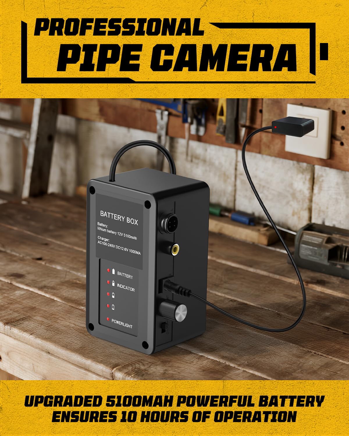 Anysun Inspektionskamera mit Selbstnivellierung, 23mm IP68 Wasserdichter Rohrkamera, 9" IPS Bildschirm, 1080P DVR, 7mm Kabel mit Meter-Markierung, 5100mAh Akku Endoskopkamera für Abflussinspektionen