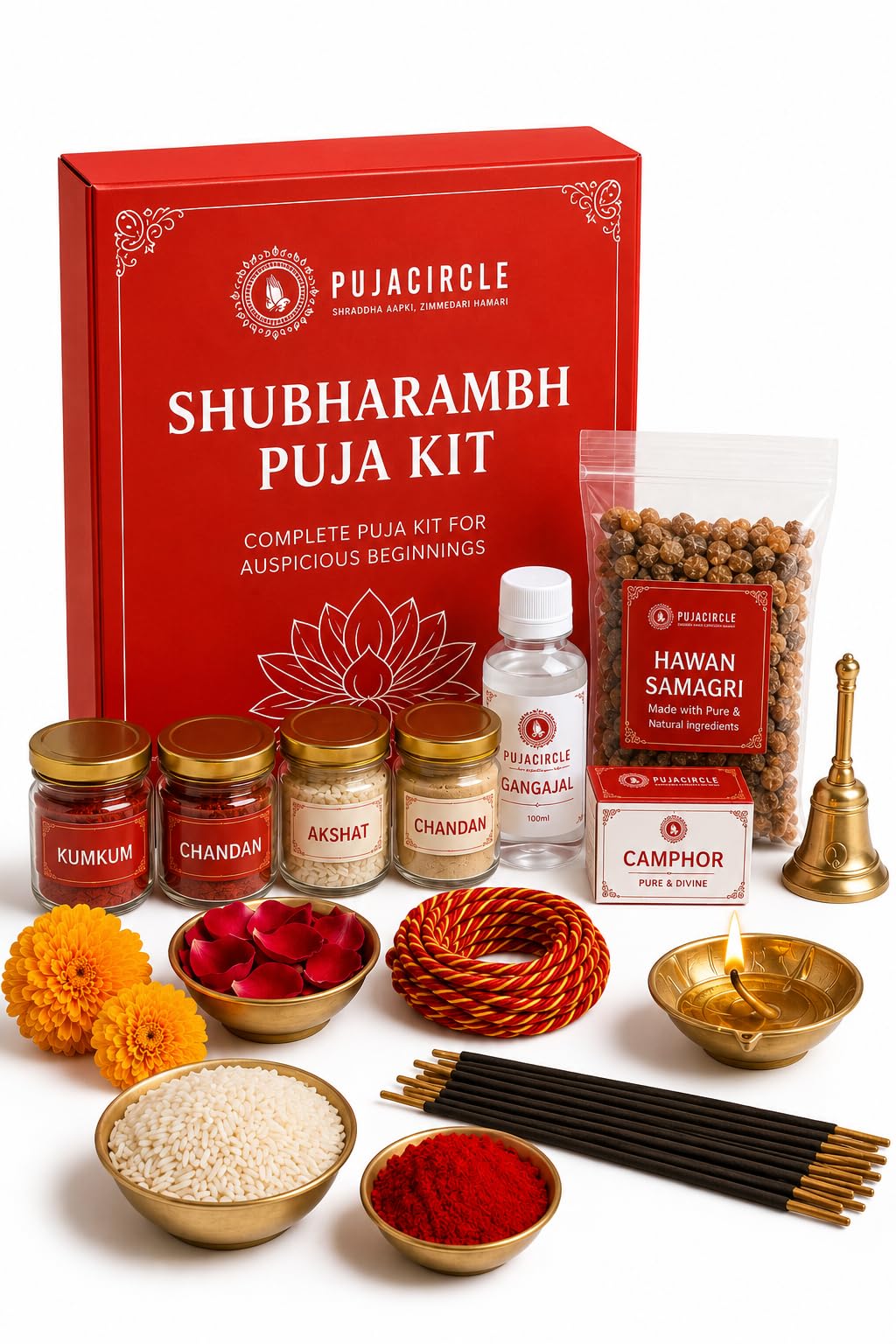 Shubharambh Puja Kit, Complete Puja Samagri for Griha Pravesh, Office Opening, Bhoomi Pujan-image-24