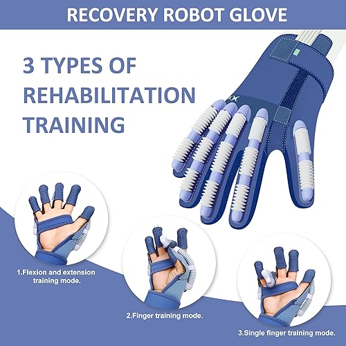 XFT - Guantes de robot de rehabilitación de manos, guantes de rehabilitación de dedos para accidente cerebrovascular, equipo de guante de mano para