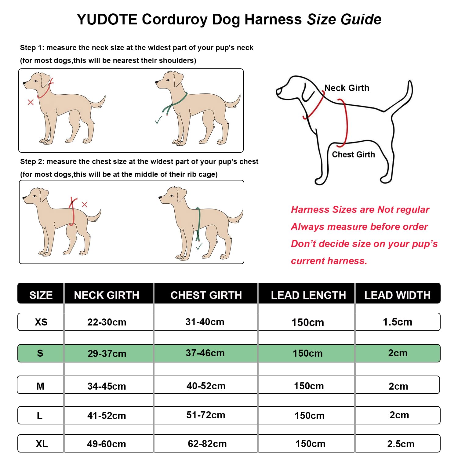 YUDOTE Dog Harness and Lead Set,Soft Corduroy and Mesh Padded Vest Harnesses with 1.5m Leash for Small Dogs with sensitive skin Green - Image 2