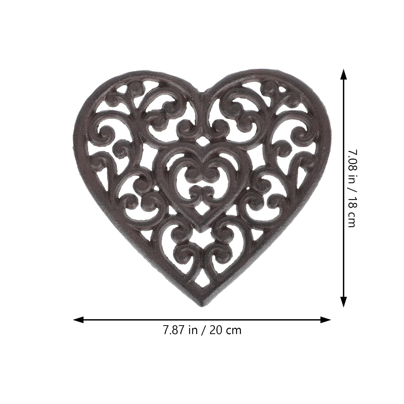 Sottopentola a Forma di Cuore in Ghisa 1 Pezzo Marrone