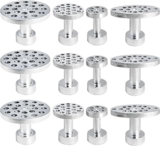 Dent Puller Tabs, 12Pcs Aluminum Car Body Dent Removal Pulling Tabs, Paintless Dent Repair Tool, Ice Suction Cup Glue Tabs for Automobile Dent Repair Hail Damage Removal Tools